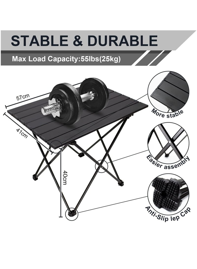 CUBEXELL Portable Camping Table lightweight Outdoor Camping Folding Table  for Camping, Hiking, Backpacking, Picnic, Beach, BBQ Black 57 cm *  41 cm* 40 cm - Image 4